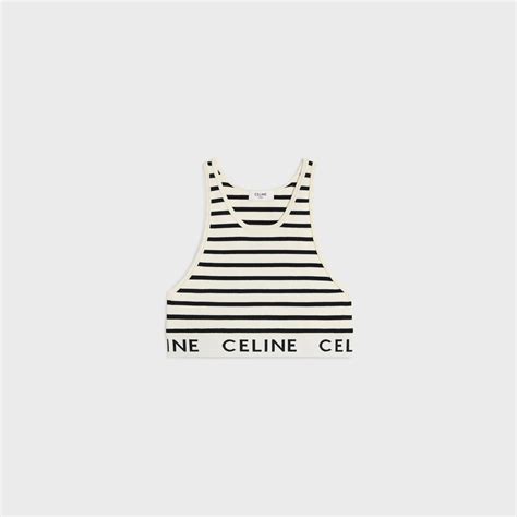 celine mesh sports bra cream / navy|AUTHENTIC CELINE MESH SPORTS BRA CREAM / NAVY.